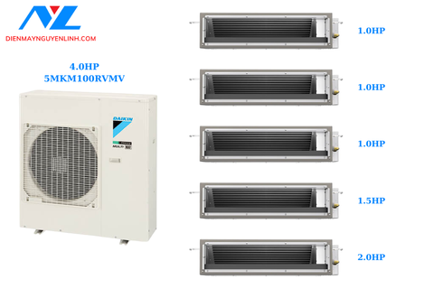 Combo Multi NX Daikin 5MKM100RVMV + 3 Dàn Lạnh Giấu Trần CDXM25RVMV + CDXM35RVMV + CDXM50RVMV – Giải Pháp Điều Hòa Đa Vùng
