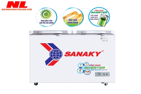 Tủ đông Sanaky Inverter VH-4099A4K cánh kính cường lực màu xám