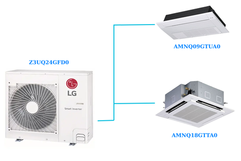Combo Multi LG Inverter 2.5HP Z3UQ24GFD0/AMNQ09GTUA0+AMNQ18GTTA0