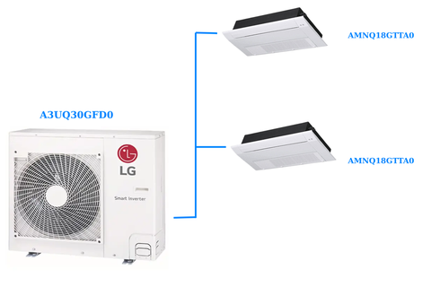 Combo Multi LG 1 Dàn Nóng 3.5 Hp 2 Dàn Lạnh Âm Trần 1 Hướng Thổi 2 Hp