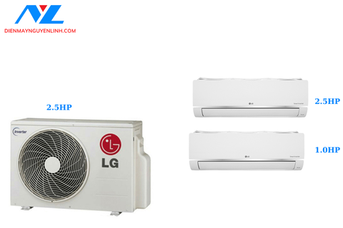 Combo Multi LG 1 Dàn Nóng 2.5 Hp + 2 Dàn Lạnh Treo Tường 1 Hp/2.5 Hp