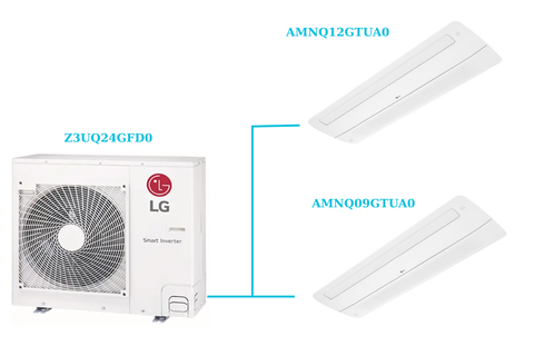 Combo Multi LG Inverter 2.5HP Z3UQ24GFD0/AMNQ09GTUA0+AMNQ12GTUA0