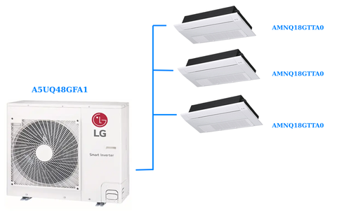 Combo Multi LG 1 Dàn Nóng 5.0 Hp 3 Dàn Lạnh Âm Trần 1 Hướng Thổi 2 Hp