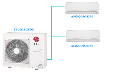 Combo Multi LG Inverter 2.0HP Z2UQ18GFD0 / AMNQ09GSJA0 + AMNQ09GSJA0