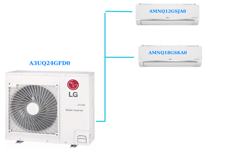 Combo Multi LG 1 Dàn Nóng 2.5 Hp + Dàn Lạnh Treo Tường 1.5 Hp/2 Hp