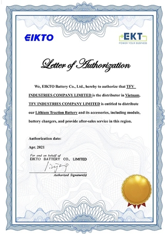 Pin Lithium EIKTO nhận được chứng nhận TUV