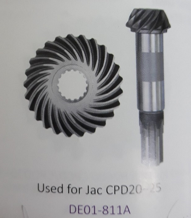 Bánh răng vành chậu và trục quả dứa xe nâng Jac