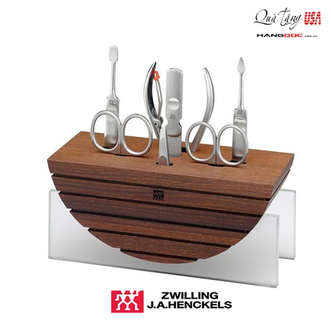 Bộ cắt móng của Đức - Zwilling Manicure station, wood, glass, brown, 7 pcs. TWINOX® Manicure Cases
