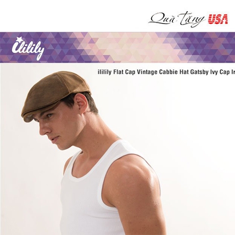 ililily Flat Cap Vintage Cabbie Hat Gatsby Ivy Cap Irish Hunting Newsboy Stretch