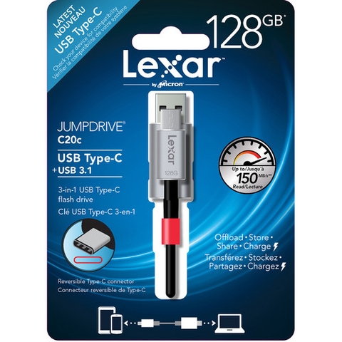 Lexar 128GB JumpDrive C20c USB Type-C Flash Drive