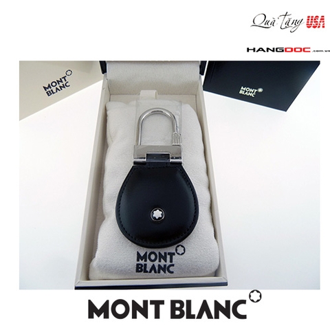 Montblanc Meisterstuck Black Leather and Steel Key Fob