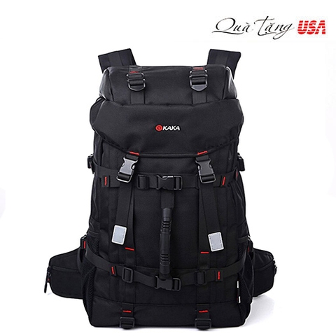 KAKA Backpack Sports Weekend Gym Bag Camping Climbing Mountain Black Backpack 55L Large