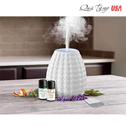 Máy tạo mùi tăng độ ẩm - HoMedics Ellia Gaze Ultrasonic Aroma Diffuser - Ceramic White