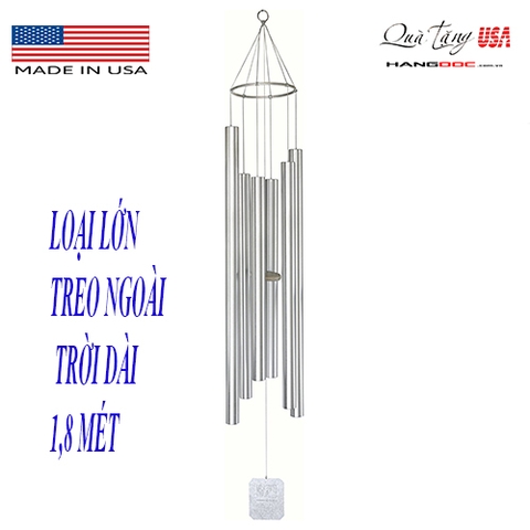 Chuông gió cở lớn 1,8 mét Grace Note Chimes Wind Chimes, 72-Inch, Silver (  Made in the U.S.A)