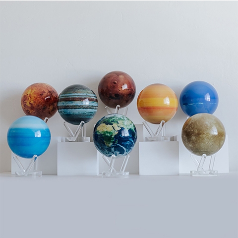 quả cầu tự xoay  mova globe, Mercury, Venus, Mars, Jupiter, Saturn