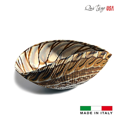 DĨA THỦY TINH VỎ SÒ Ý LÀM BẰNG TAY MADE IN ITALY