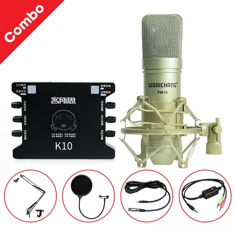 combo thu âm Woaichang PM10 và sound card XOX K10