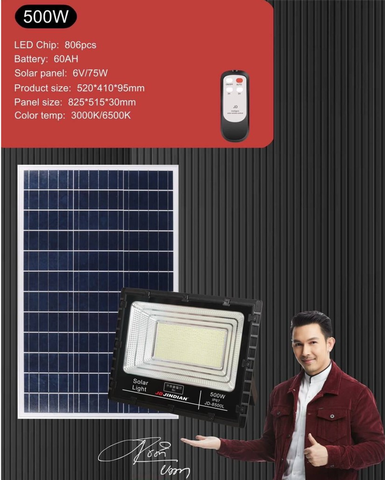 Đèn pha led năng lượng mặt trời 500W JD8500L