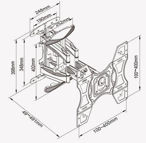 GIÁ TREO GÓC L400 (32-70 INCH)