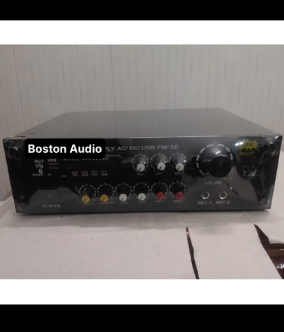Ampli mini Boston Audio BX2277 120W USB có remote điện 12V/220V