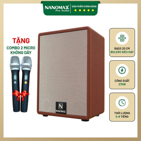 LOA KARAOKE XÁCH TAY NANOMAX K-40 BASS 20CM 275W