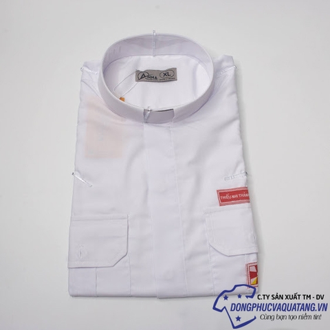 Áo sơ mi cổ côn Linh Mục