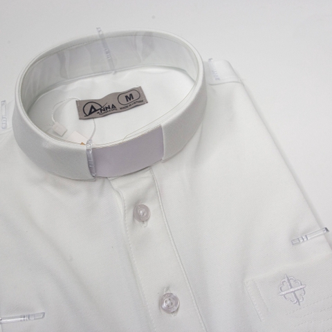 Áo Thun Cổ Côn Linh Mục Màu Trắng