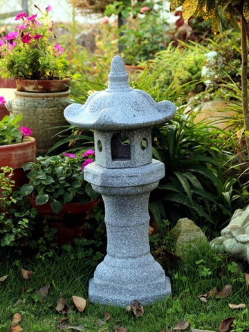 Đèn vườn gốm sơn giả đá cao 52cm (chưa gồm bóng đèn)