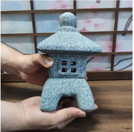 [HOẢ TỐC HCM] Đèn vườn Nhật gốm giả đá 19cm/26cm(Tặng đèn)sản phẩm chỉ ship hoả tốc nội thành