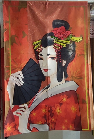 Màn rèm noren Nhật 80x120 1 MẢNH (chưa kèm thanh)