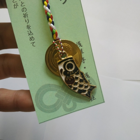 Móc Khóa Cá Chép Đen 5 Yên May Mắn Nhật