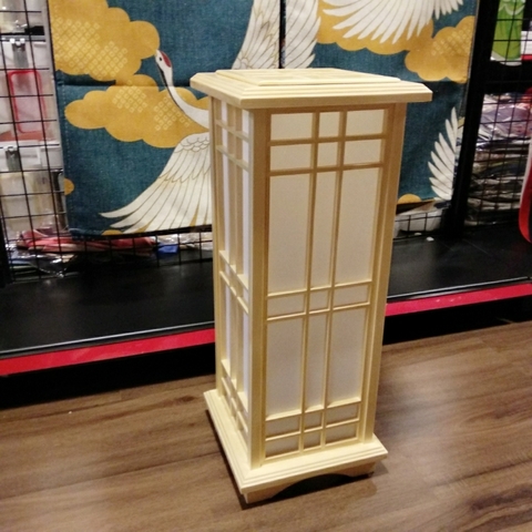 Trụ đèn đứng khung gỗ phong cách Nhật cao 60cm