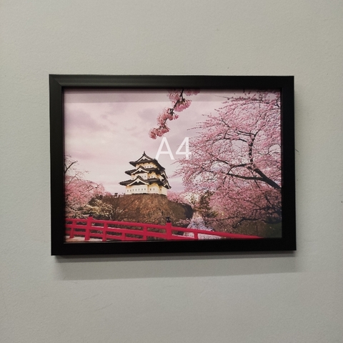 Tranh A4 phong cảnh Nhật khung không kính