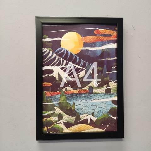 Tranh A4 khung đen không mặt kính