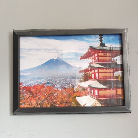 Tranh A4 hoạ tiết Nhật khung không kính