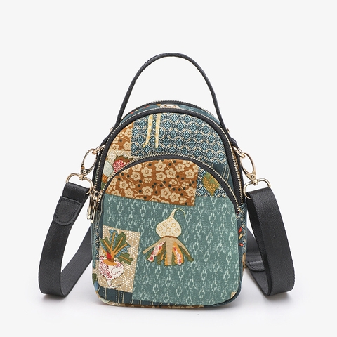 Túi đeo hoạ tiết Nhật xinh xắn vải bố in hình