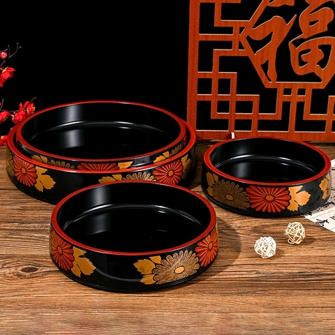 Khay tròn nhựa phong cách Nhật 20.7cm