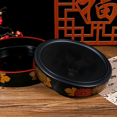 Khay tròn nhựa phong cách Nhật 20.7cm