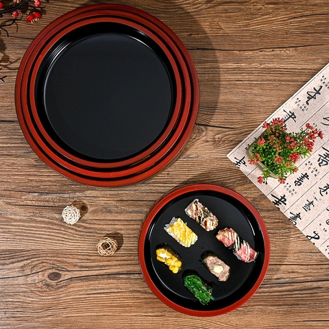 Khay tròn nhựa phong cách Nhật 20.7cm