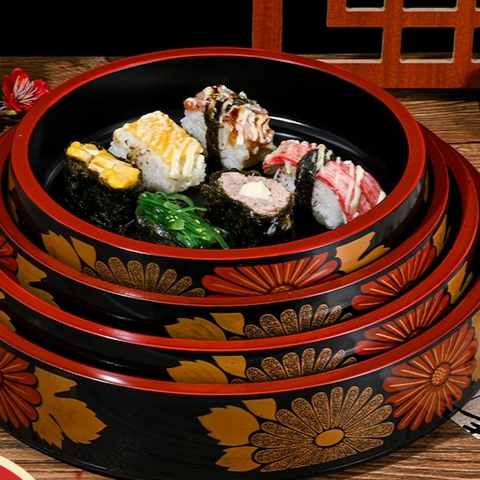 Khay tròn nhựa phong cách Nhật 20.7cm