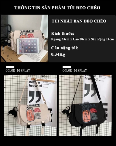 Túi đeo chéo hoạ tiết Nhật siêu hot