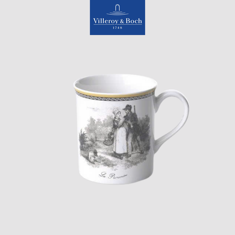 VB Audun Chasse Cốc cao màu trắng viền vàng 300ml  thuộc thương hiệu Villeroy & Boch sản xuất tại Đức 1010709651