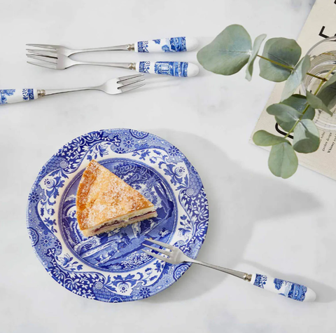 PM SPODE Blue Italian Set 6 dĩa tráng miệng phụ kiện bàn trà thương hiệu Portmeirion BLI1102-X