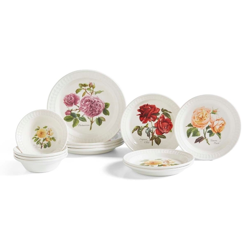 PM Botanic Roses Set 12 món bàn ăn họa tiết hoa hồng quyến rũ sản xuất tại Vương quốc Anh BR81699M