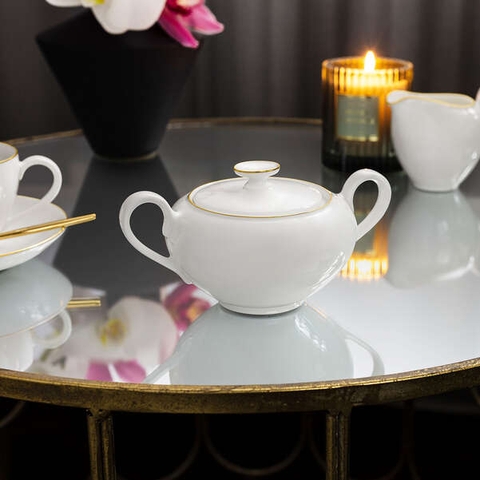 VB Anmut Gold Hũ đựng đường sứ xương viền vàng Villeroy & Boch nhập khẩu từ Đức 1046530960