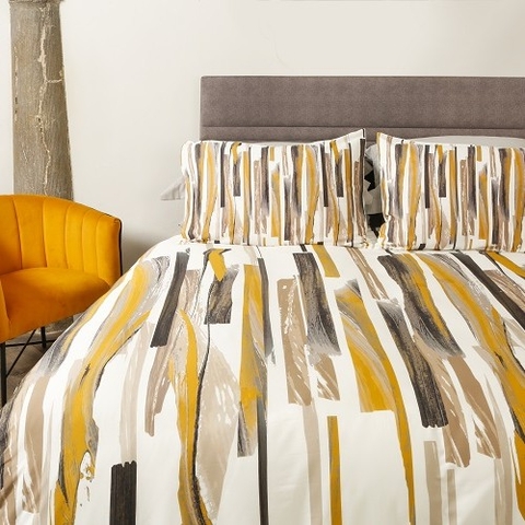 BRUSHSTROKE Bộ ga gối SET OCHRE 3BL164C