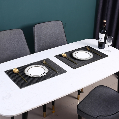 ZIGZAG Khăn lót bàn ăn họa tiết zigzac nhựa PVC cao cấp 7243