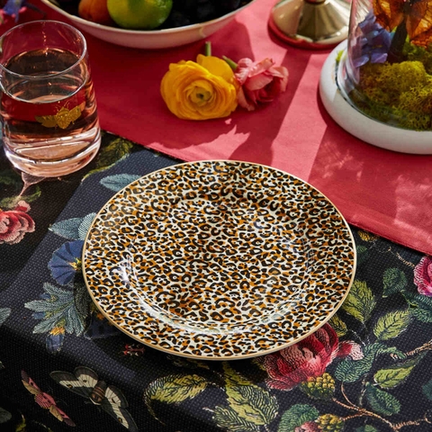 PM CREATURES of CURIOSITY leopard đĩa da báo 20.5cm mạ vàng 22ct CRCLP8951-XF