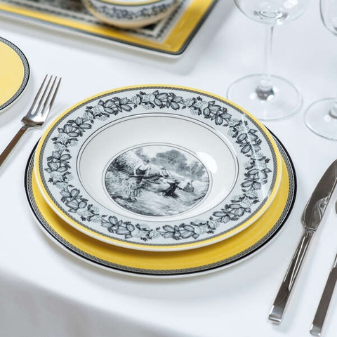 VB Audun Ferme Đĩa sâu 24cm bức tranh làng quê Châu Âu thương hiệu Villeroy & Boch nhập khẩu từ Đức 1010672700