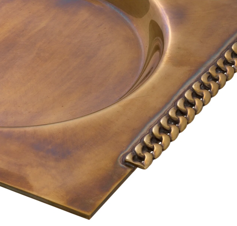 EICHHOLTZ Khay Tray Tamar vintage brass finish 115642